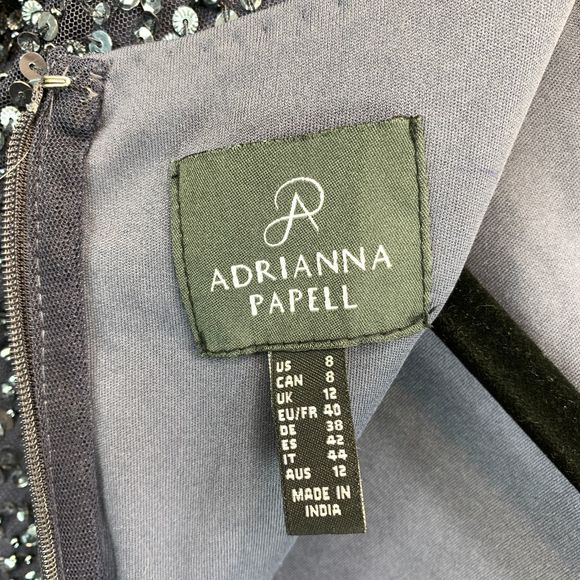 Adrianna Papell Beaded Flutter Sleeve Sheath Dress - Picture 8 of 8